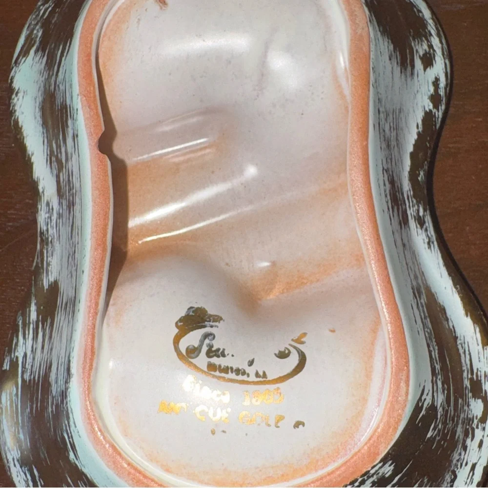 Vintage Gold and Green Trinket Dish/ash tray